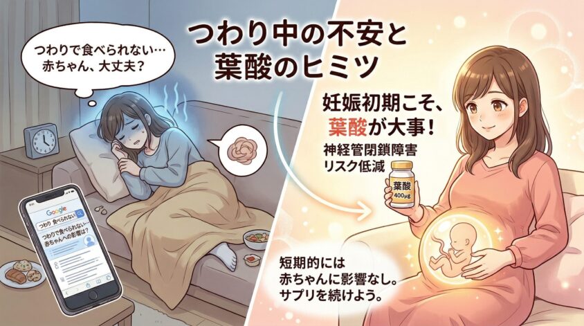 つわり中の栄養不足が赤ちゃんに与える影響と葉酸の重要性