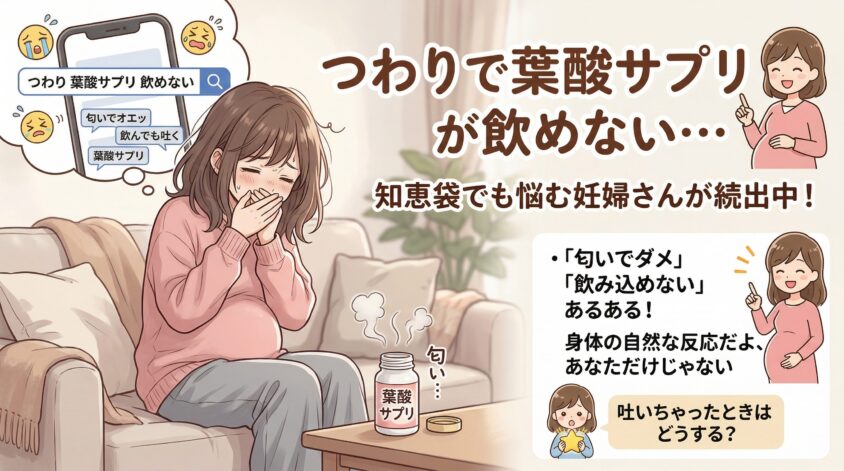 つわりで葉酸サプリが飲めない…吐く、知恵袋でも悩む妊婦さんが続出