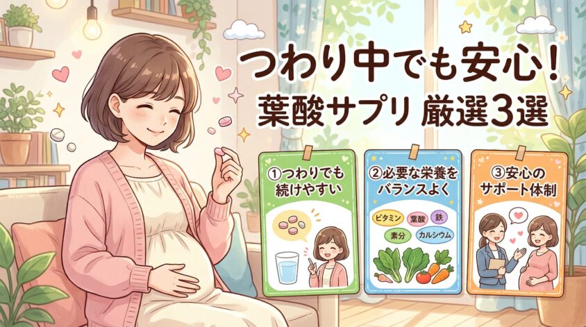 つわり中でも安心して飲める葉酸サプリ3選