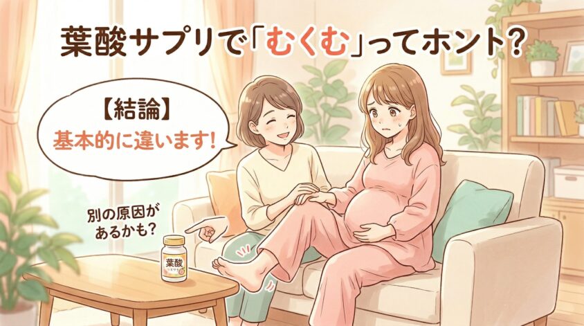 葉酸サプリを飲んで「むくむ」のはサプリのせい？【結論：基本的に違う】