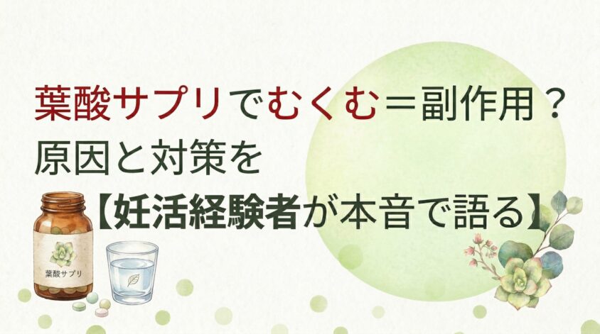 葉酸サプリでむくむ＝副作用？原因と対策を【妊活経験者】が本音で語る