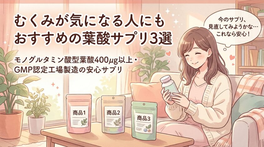 むくみが気になる人にもおすすめの葉酸サプリ3選