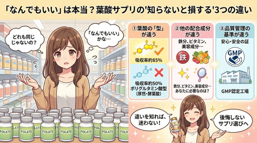 「なんでもいい」は本当？葉酸サプリの"知らないと損する"3つの違い