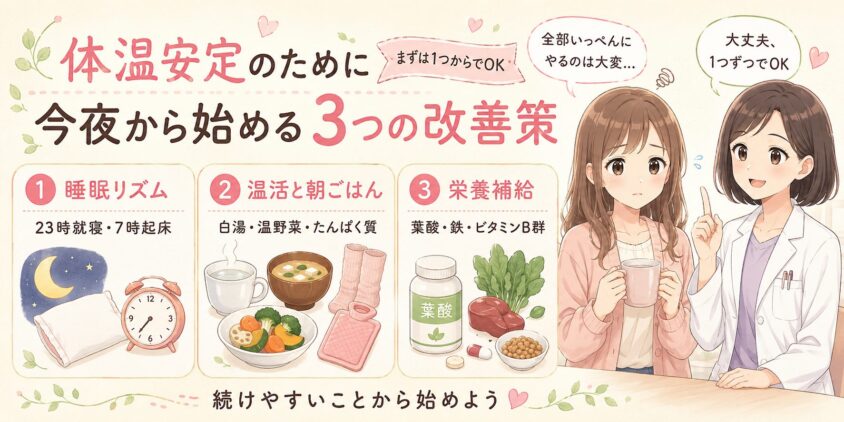 体温安定のために今夜から始められる3つの改善策