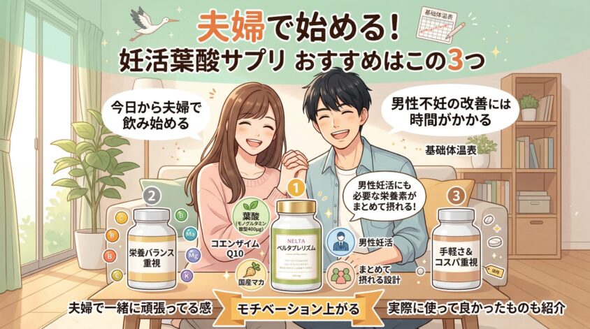 夫婦で一緒に飲める葉酸サプリの選び方