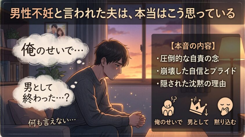 【知恵袋も参考】男性不妊と言われた夫は、本当はこんな気持ちになっている