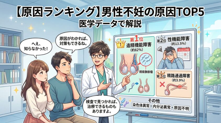 【原因ランキング】男性不妊の原因TOP5を医学データで解説