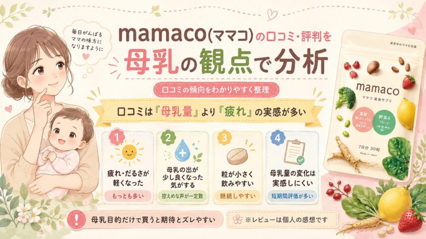 mamaco(ママコ)の口コミ・評判を母乳の観点で分析