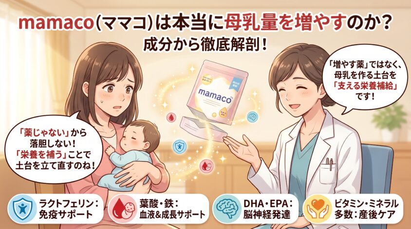 mamaco（ママコ）は本当に母乳量を増やすのか？成分から徹底解剖