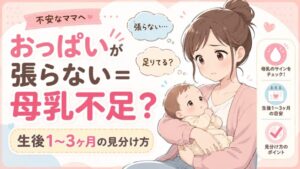 おっぱいが張らない=【母乳不足?】生後1〜3ヶ月の見分け方