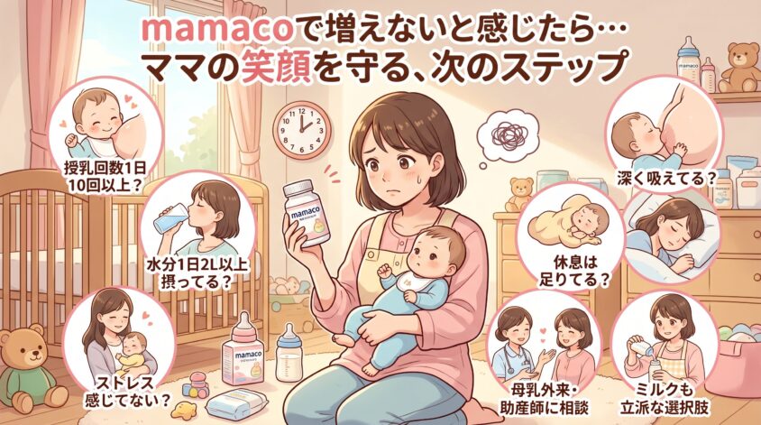 mamaco（ママコ）を飲んでも母乳量が増えないと感じた時の次の一手