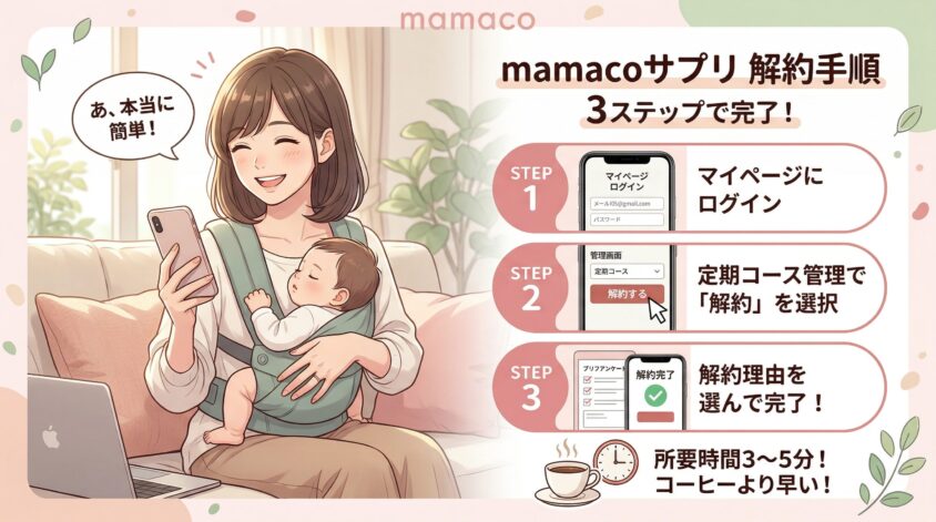 mamaco（ママコ）サプリの解約手順【3ステップで完了】
