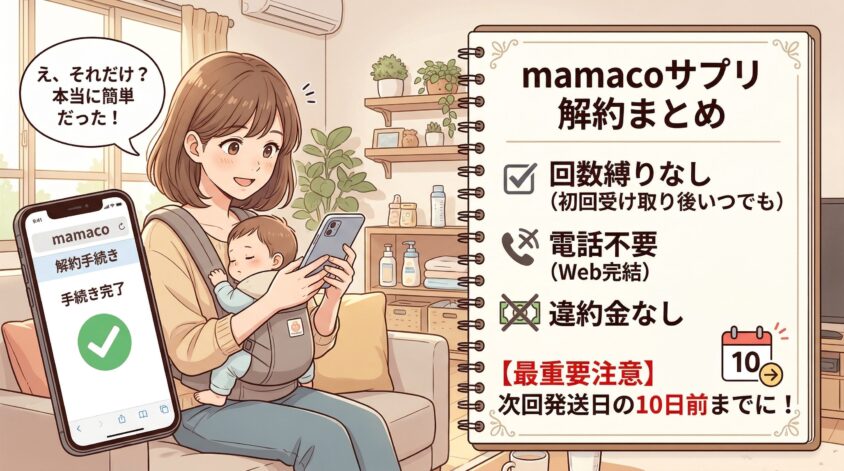 mamaco（ママコ）葉酸サプリの定期解約は本当に簡単？結論から言うよ