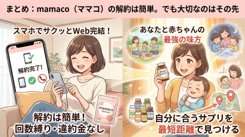 まとめ：mamaco（ママコ）の解約は簡単。でも大切なのはその先