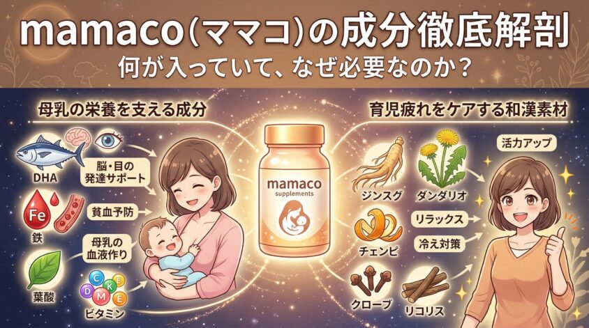 mamaco(ママコ)葉酸サプリの成分を徹底解剖|何が入っていて、なぜ必要なのか