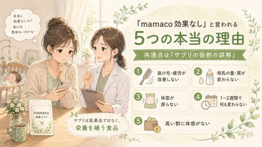 「mamacoサプリ 効果なし」と言われる5つの本当の理由