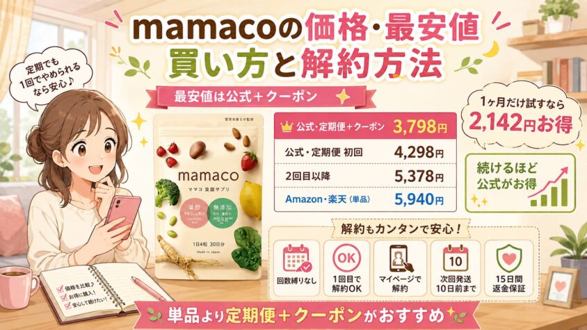 mamaco(ママコ)の価格・最安値の買い方・解約方法