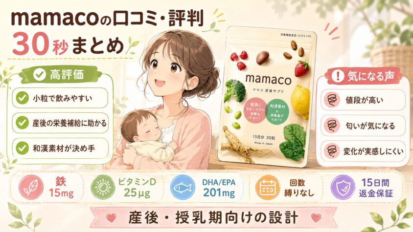 【結論】mamaco(ママコ)の口コミ・評判を30秒でまとめると