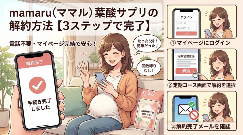 mamaru(ママル)葉酸サプリの解約方法【3ステップで完了】