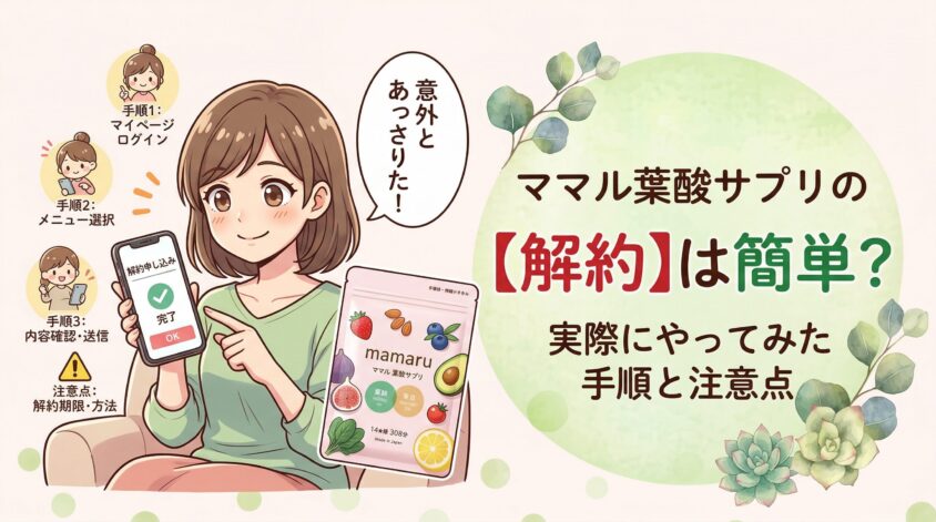 ママル葉酸サプリの【解約】は簡単?実際にやってみた手順と注意点