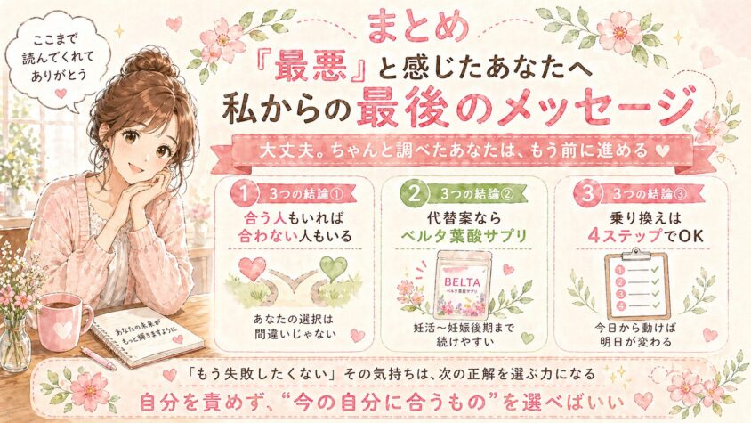 まとめ：ママル葉酸サプリ「最悪」と感じたあなたへ、私からの最後のメッセージ