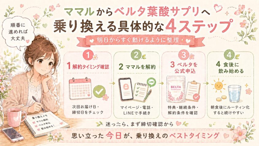 ママルからベルタ葉酸サプリへ乗り換える具体的な4ステップ