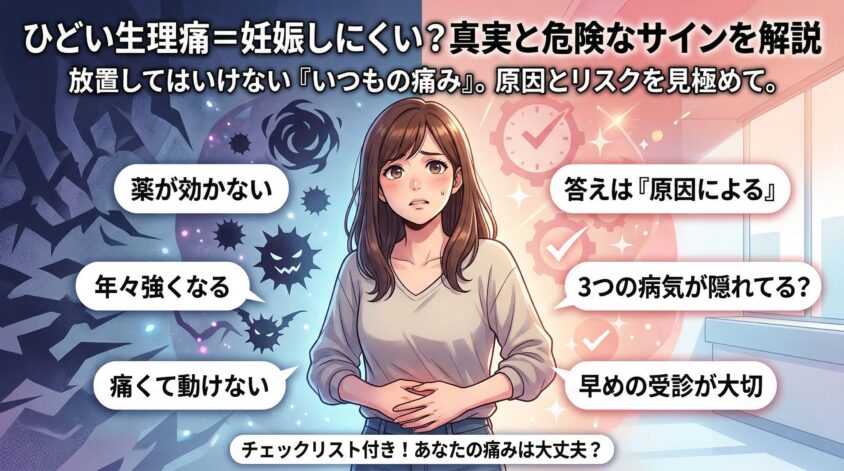 生理痛がひどいと妊娠しにくいって本当？結論から言うと「原因による」