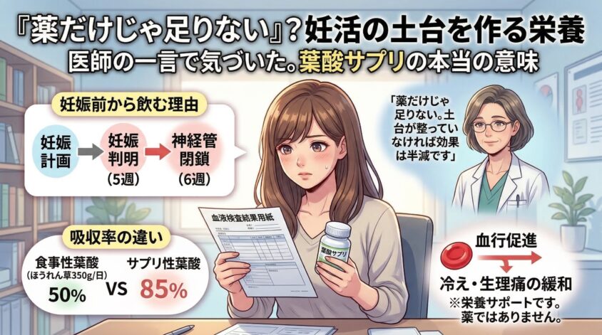 「薬だけじゃ足りない」と医師に言われた日｜妊活中の栄養管理と葉酸サプリ
