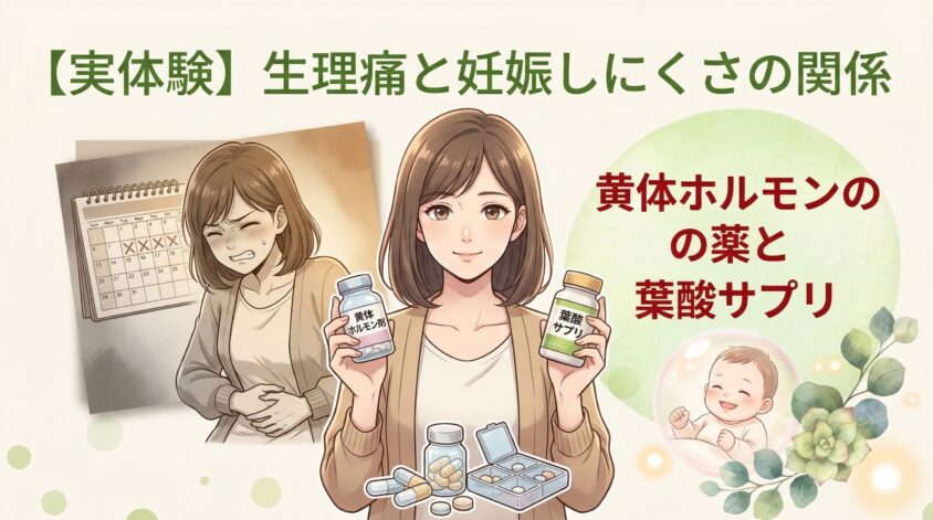 【実体験】生理痛と妊娠しにくさの関係｜黄体ホルモンの薬と葉酸サプリ
