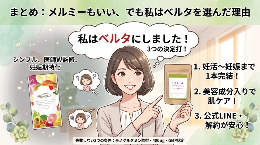 まとめ：メルミーもいい、でも私はベルタを選んだ理由
