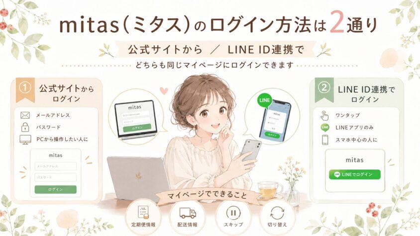 mitas(ミタス)のログイン方法は2通り