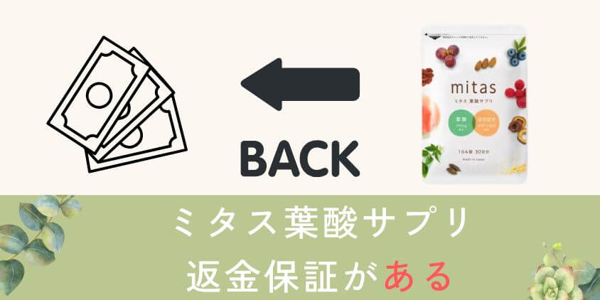 mitas(ミタス)葉酸サプリは返金保証がある