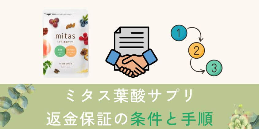 mitas(ミタス)葉酸サプリの返金保証の条件と手順について解説