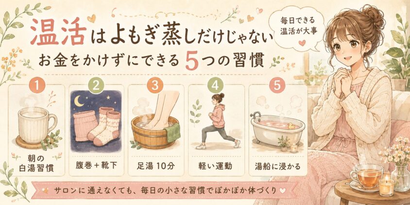 温活はよもぎ蒸しだけじゃない｜お金をかけずにできる5つの習慣