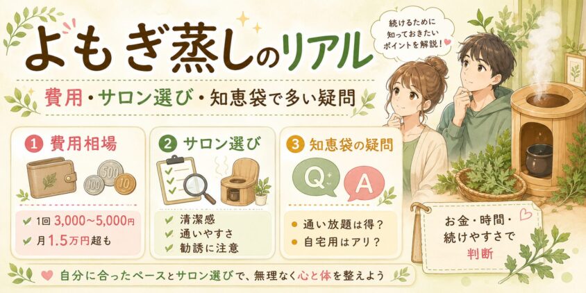 よもぎ蒸しのリアル――費用・サロン選び・知恵袋で多い疑問