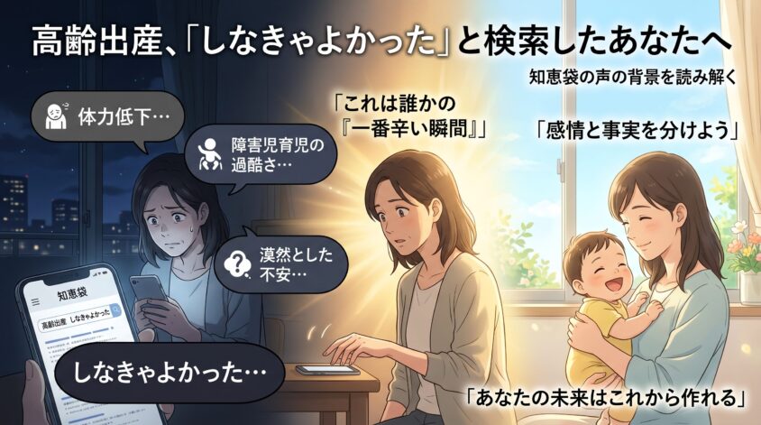 「高齢出産 しなきゃよかった」と検索してしまうあなたへ