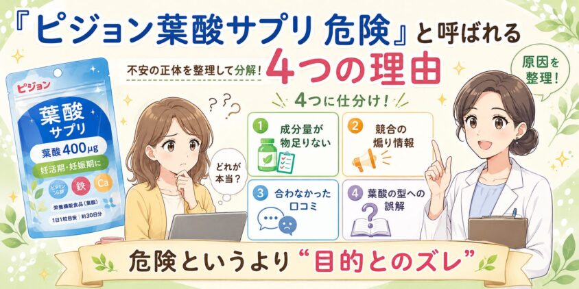 「ピジョン葉酸サプリ 危険」と呼ばれる4つの理由を分解する