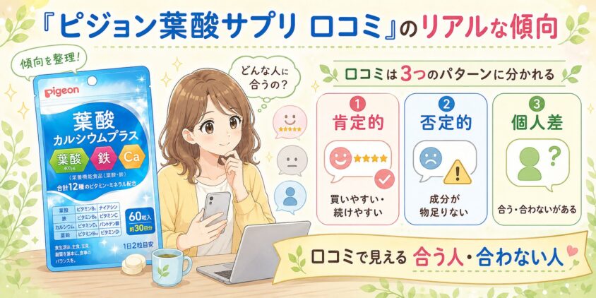 「ピジョン葉酸サプリ 口コミ」のリアルな傾向