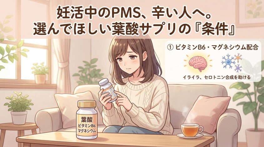 妊活中にPMSが辛い人に選んでほしい葉酸サプリの条件