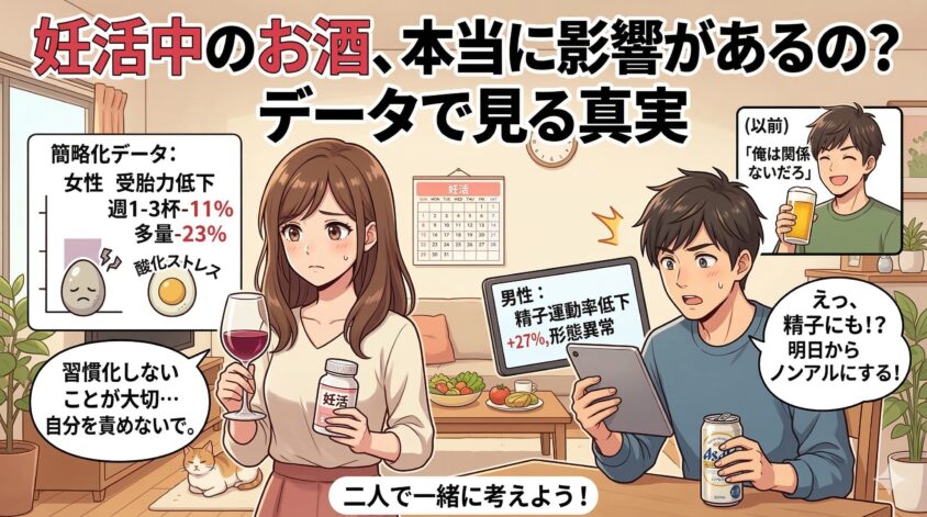 妊活中のお酒・アルコール、本当に影響があるの？データで見る真実