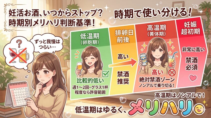 いつからお酒をやめる？排卵日・高温期・妊娠超初期の判断基準
