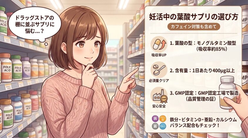 妊活中の葉酸サプリの選び方｜カフェイン対策も含めて