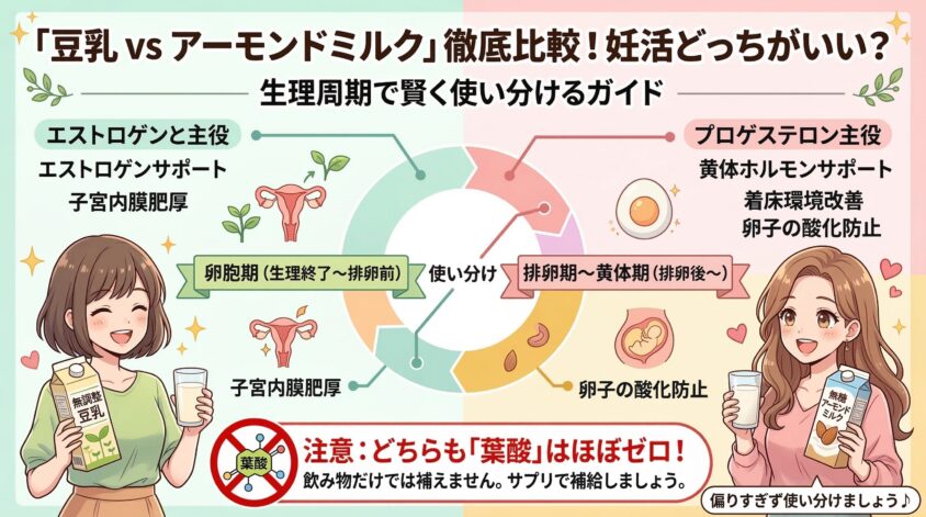 豆乳 vs アーモンドミルク、妊活にはどっちがいい？徹底比較