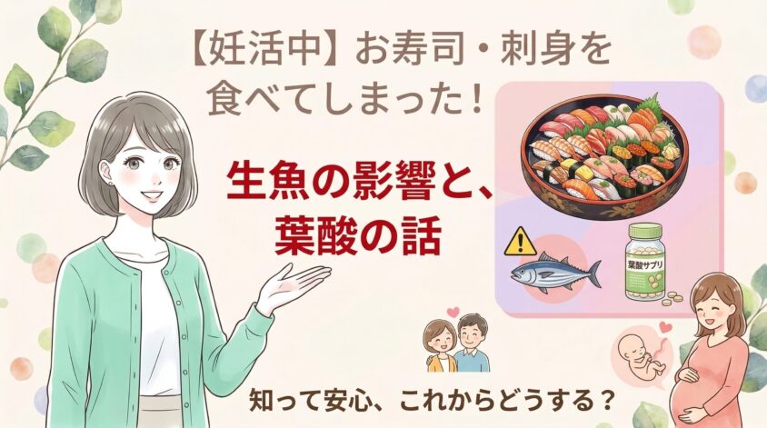 【妊活中】お寿司・刺身を食べてしまった！生魚の影響と葉酸サプリの話