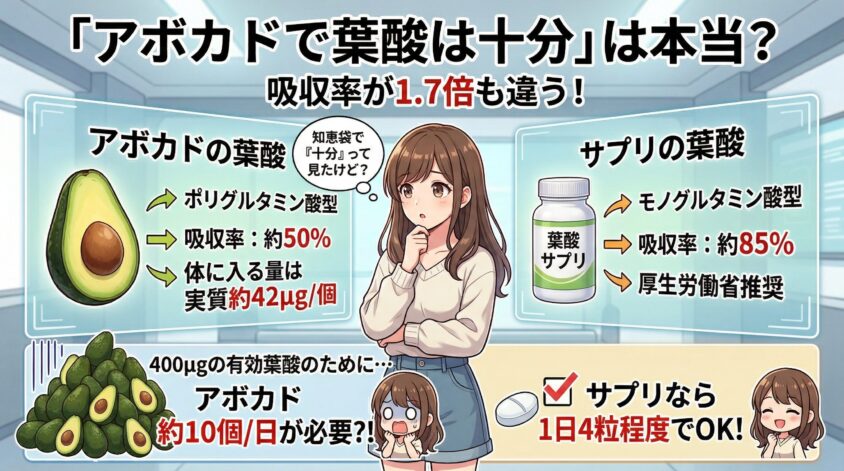 知恵袋で見かける「アボカドで葉酸は十分」は本当？