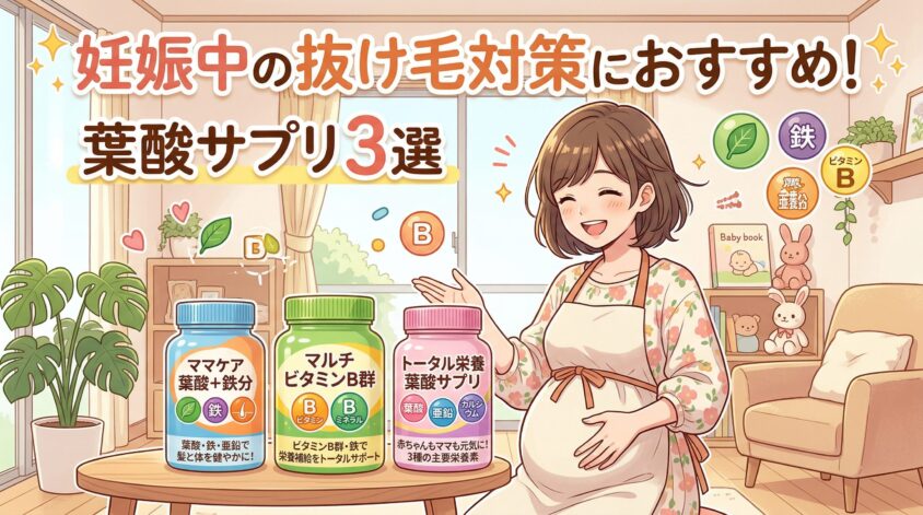 妊娠中の髪の毛などの抜け毛対策におすすめ葉酸サプリ3選