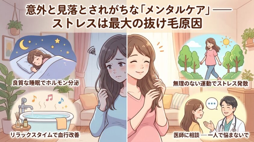 意外と見落とされがちな「メンタルケア」── ストレスは最大の抜け毛原因