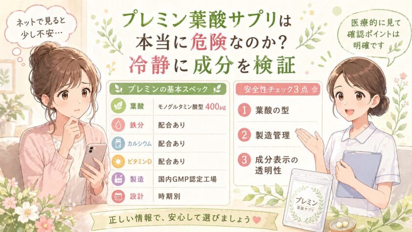 プレミン葉酸サプリは本当に危険なのか？冷静に成分を検証
