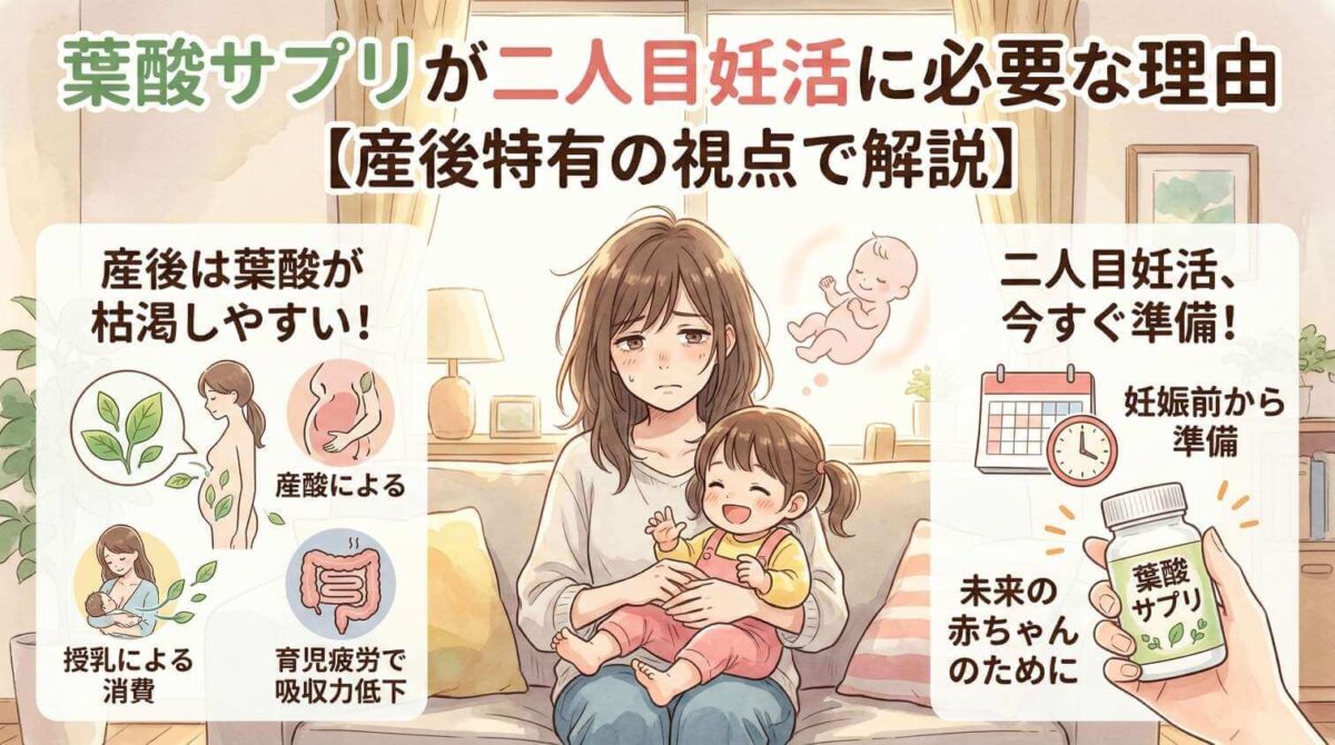 葉酸サプリが二人目妊活に必要な理由【産後特有の視点で解説】