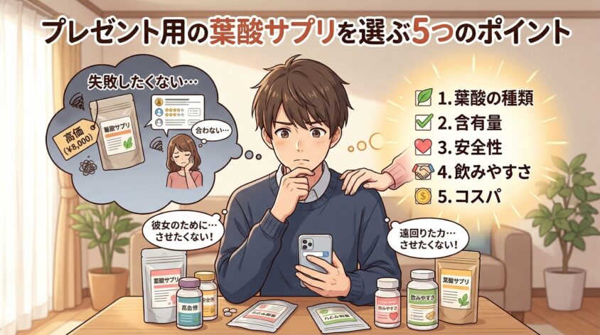 彼女にプレゼント用の葉酸サプリを選ぶ5つのポイント